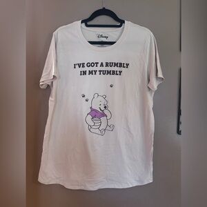 Disney Cream Yellow T-Shirt with Winnie the Pooh I’ve Got a Rumbly in my Tumbly
